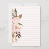Chic Blush Roze Bloemen Verjaardag Bash Uitnodigin Kaart (Achterkant)