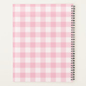 Chic blush roze gingham script naam recept planner (Achterkant)