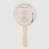 Chic Blush Roze & Goud Eiffeltoren bruiloft Handwaaier (Voorkant)