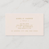 Chic Blush Roze Goud Monogram Signature Logo Visitekaartje (Achterkant)