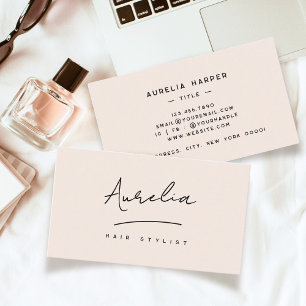 Chic Blush Roze Monogram Modern Signature Logo Visitekaartje