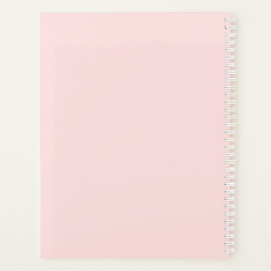 Chic Blush Roze Rose Gold Custom Monogram Planner (Achterkant)