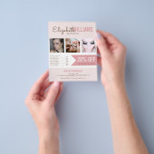 Chic Blush Roze Schoonheidssalon Promo Flyer (Hand)