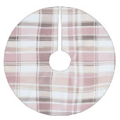 Chic Blush Roze Witte Crème Geplaagd Kerstmis Kerstboom Rok (Voorkant)