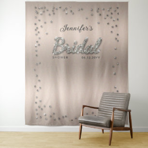 Chic Blush Sparkle Glitter Vrijgezellenfeest Backd Wandkleed