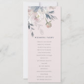 Chic Blush Waterverf Bloemen Huwelijk Programma (Achterkant)