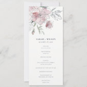Chic Blush Waterverf Bloemen Huwelijk Programma (Voorkant)