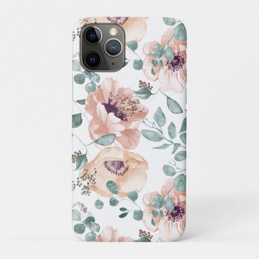 Chic Blush Waterverf Flowers iPhone iPad Case (Achterkant)