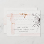 Chic Blushing Peach Grey Waterverf Response Kaart (Voorkant / Achterkant)