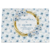 Chic Bohème Bleu Bleu Or Mariage Sac cadeau (Devant)