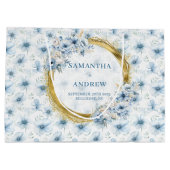 Chic Bohème Bleu Bleu Or Mariage Sac cadeau (Dos)