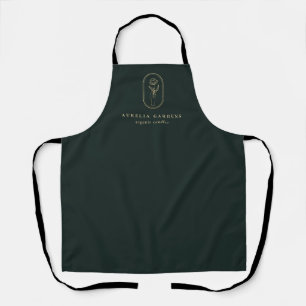 Chic Bohemian Golden Floral Logo Apron Schort