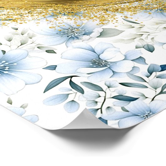 Chic Bohemian Lichtblauw Goud Huwelijk 8x10 Custom Poster (Hoek)