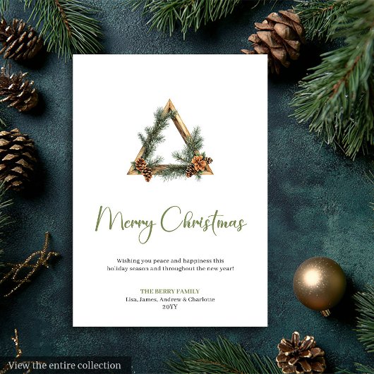 Chic Bohemian Rustic Neutral Christmas Greeting Feestdagenkaart