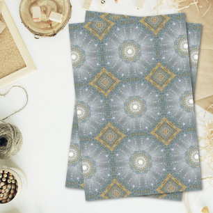 Chic Bohemian Vintage Fashion Silver blue mandala Tissuepapier
