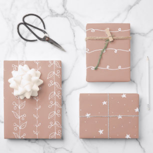 Chic Bohemian Wrapping Paper Color #D3A592