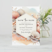 Chic Boho Beach bruiloft Save The Date (Staand voorkant)