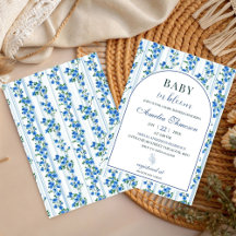 Chic Boho Blauwe Wilde Bloem Jongen bloemenkind Ba