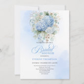 Chic Boho Blue Hydrangeas Bridal Shower Invitation (Devant)