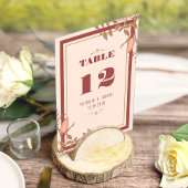 Chic Boho Blush Beige Mariage Numéro de table