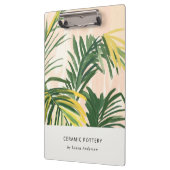 Chic Boho Blush Green Tropical Palm Leaves Beach Klembord (Links)