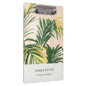 Chic Boho Blush Green Tropical Palm Leaves Beach Klembord (Rechts)