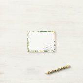 Chic Boho Blush Green Tropical Palm Leaves Beach Post-it® Notes (Op bureau)