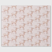 Chic Boho Blush Pink Deer Cadeaupapier (Vlak)
