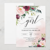 Chic Boho blush roze bordeauxbloemen het is een me Kaart (Voorkant / Achterkant)