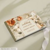 Chic Boho Burnt Orange Ivory Olive Floral Wedding  Gastenboek