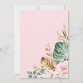 Chic Boho Elephant Blush Pink Floral Baby shower Bedankkaart (Achterkant)