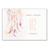 Chic Boho Feather Dreamcatcher Waterverf bruiloft Kaart (Voorkant)