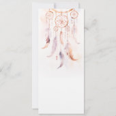 Chic Boho Feather Dreamcatcher Wedding Menu Kaart (Achterkant)