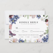 Chic Boho Fleur sauvage mariage carte RSVP (Devant)
