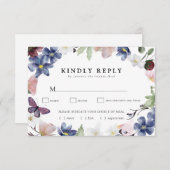 Chic Boho Fleur sauvage mariage carte RSVP (Devant / Derrière)