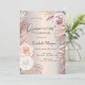 Chic Boho Flowers Quinceañera Kaart (Staand voorkant)