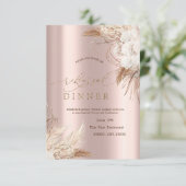 Chic Boho Flowers Roos Goud Repetitie Diner Kaart (Staand voorkant)