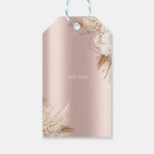 Chic Boho Flowers Roos Gouden Bruiloftsgeschenk La Cadeaulabel (Achterkant)