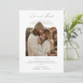 Chic Boho foto bruiloft dank je kaart (Staand voorkant)