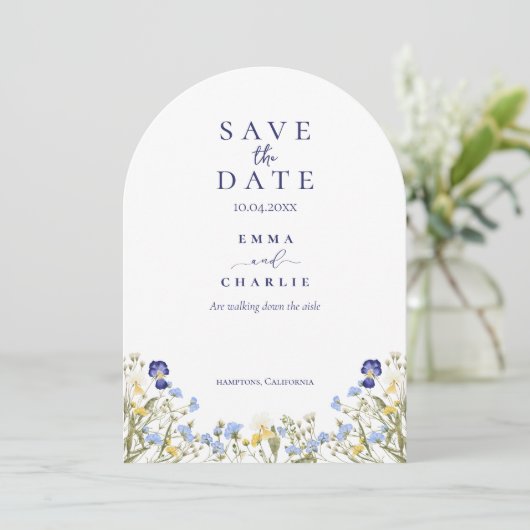 Chic Boho Fotobruiloft Bewaar de datum Kaart (Staand voorkant)