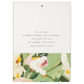 Chic Boho Kleurrijke Groen Roze Geschilderde Bloem Klembord (Achterkant)