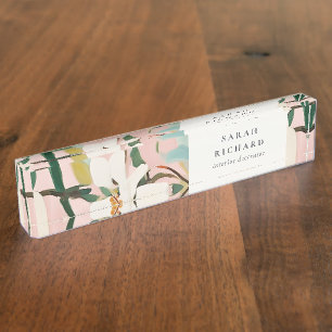 Chic Boho Kleurrijke Roze Blauwgroen Groen Geschil Naambordje