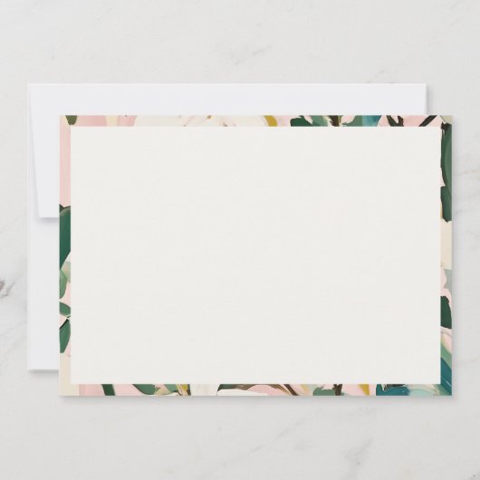 Chic Boho Kleurrijke Roze Blauwgroen Groen Geschil Notitiekaartje (Achterkant)