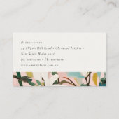 Chic Boho Kleurrijke Roze Blauwgroen Groen Geschil Visitekaartje (Achterkant)