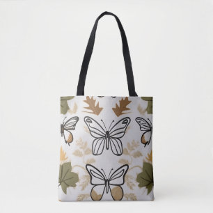 Chic boho line art abstracte vector vlinders draagtas