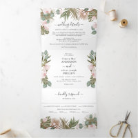 Chic Boho Orchids & Tropcal Dried Leaves Wedding