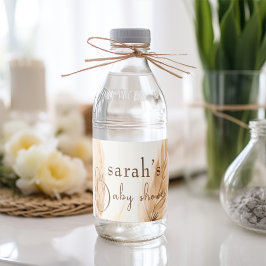 Chic boho Pampas grass Baby shower Waterfles Etiket