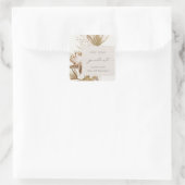 Chic Boho Protea Dry Palm Floral Photo Afstuderen Vierkante Sticker (Tas)