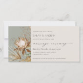 Chic Boho Protea Sec Palm Floral Invitation de mar (Devant)