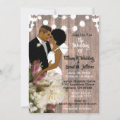 Chic Boho Rustic Lichten Bride en Groom Wedding Kaart (Voorkant)